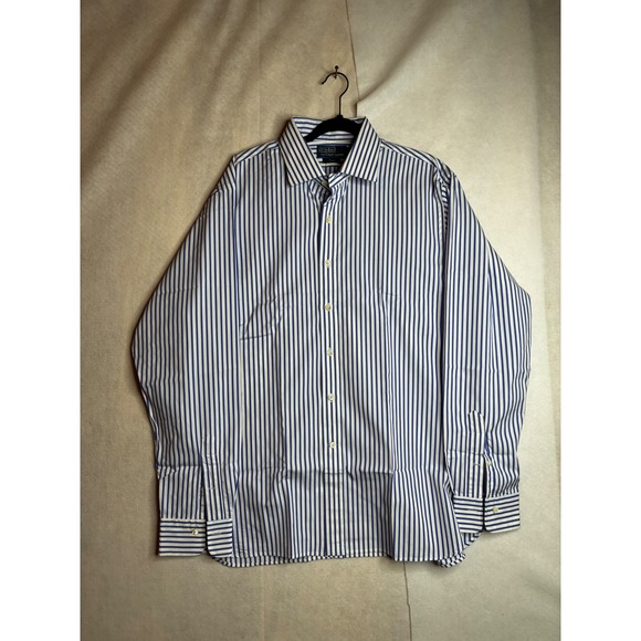 Polo Ralph Lauren Other - Polo Ralph Lauren Regent Dress Shirt Mens 17.5 44 Blue White Striped Long Sleeve